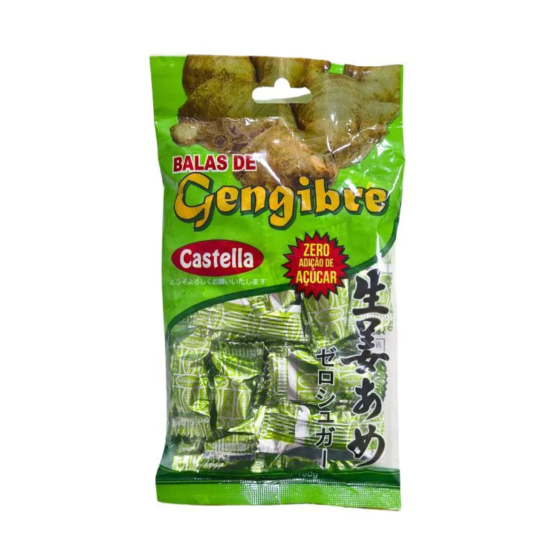 Balas de Gengibre Sem Adicao de Açucar - Castella 100g
