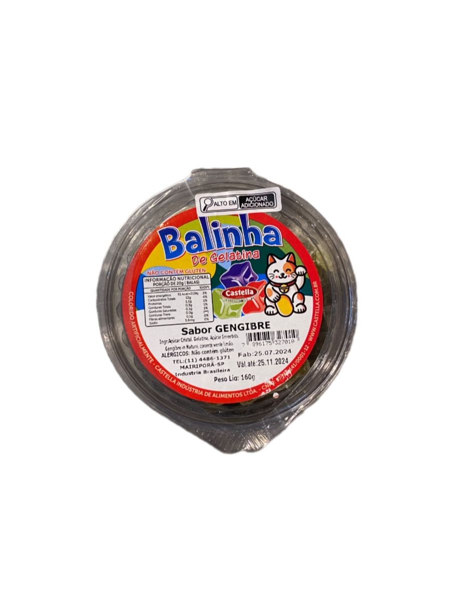 Bala de Gelatina Sabor Gengibre - Castella 160g