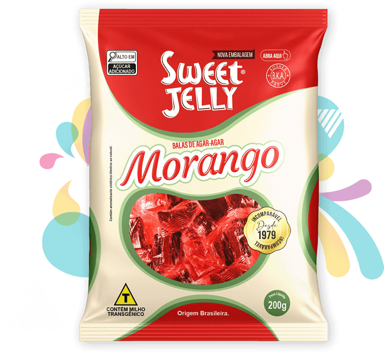 Balas de Agar-Agar Morango - Sweet Jelly 200g