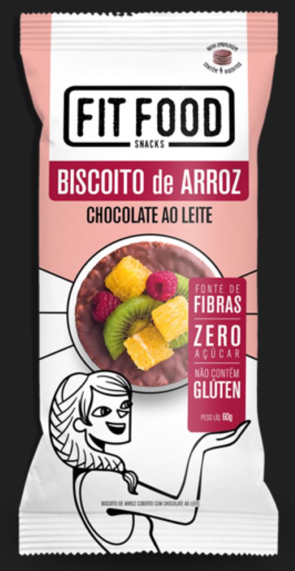 Biscoito de Arroz Zero Adição de Açúcares - Chocolate ao Leite 60g