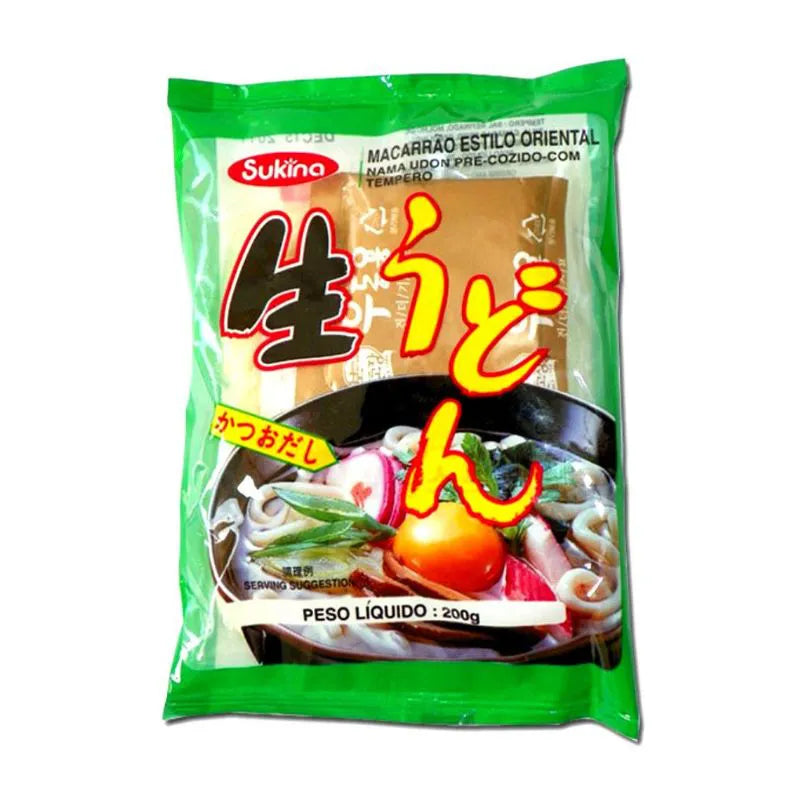 Macarrão Oriental Nama Udon Pré Cozido COM Tempero Sukina 200g