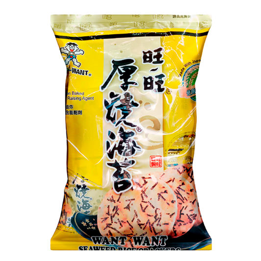 Want Want Biscoito de Arroz com Nori Sembei Salgado