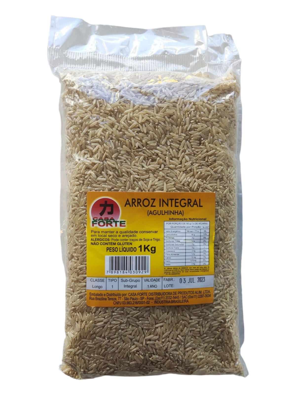 Arroz Integral (Agulhinha) grão longo - 1kg