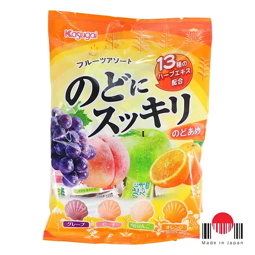 Nodo ni Sukkiri Fruits - Balas de Frutas Refrescante Kasugai 113g