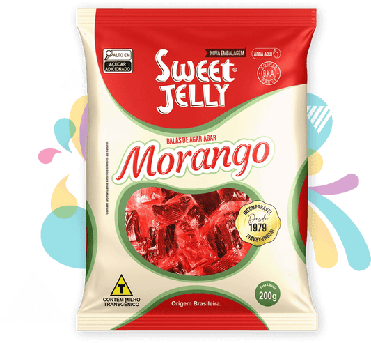 Balas de Agar-Agar Morango - Sweet Jelly 200g
